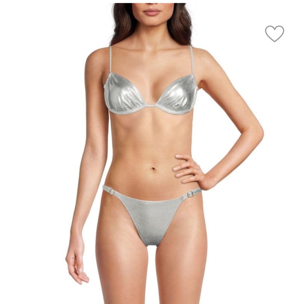 WeWoreWhat silver bikini NWT